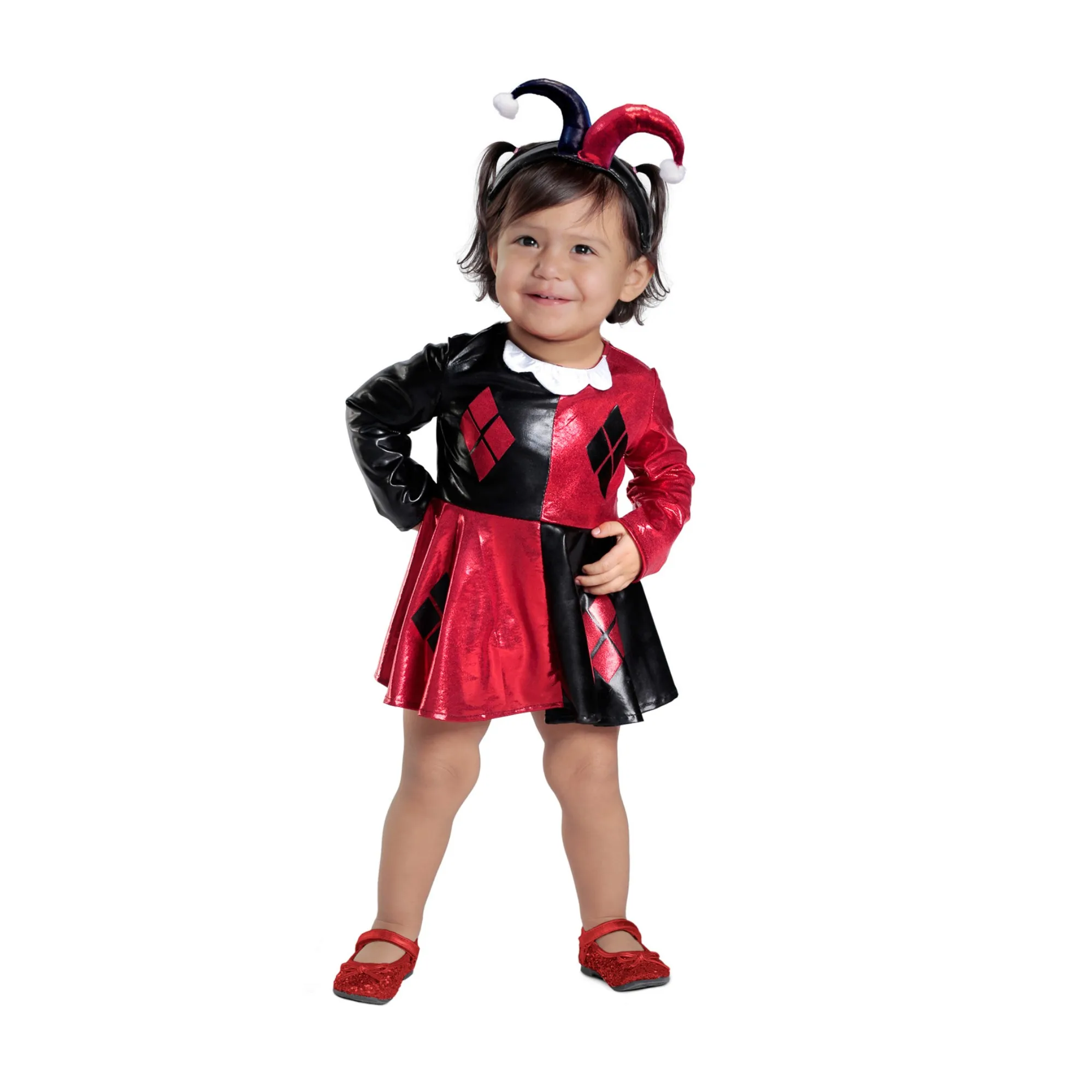 

Harley Quinn Dress Costume Tutu dress Jester Superhero Dress Up Halloween Child Costume Dress +Headband