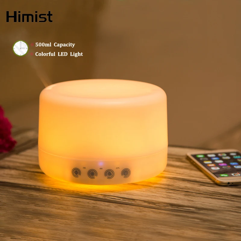 

Large Capacity 500ML Essential Oil Diffuser Touch Sense Button Control Colorful LED Light Electric Aroma Difusor Air Humidifier