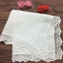 Набор из 12 модных женских носовых платков, хлопковый свадебный платок с вышивкой, винтажные носовые платки с кружевными краями, носовой платок для невесты 12x12"