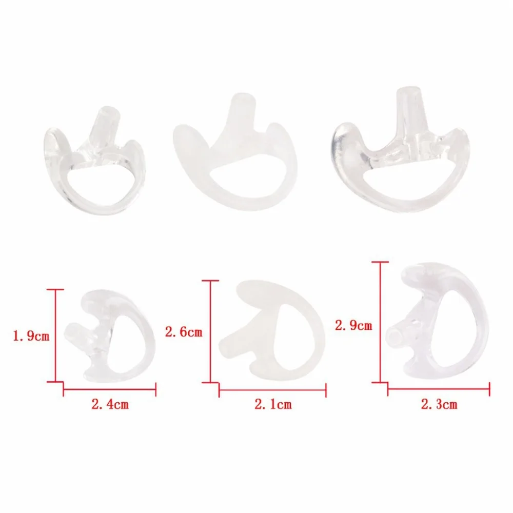 

3 Pairs of White Silicone Soft Earbud for Walkie Talkie Covert Acoustic Tube Earpiece Small/Middle/Large J6116