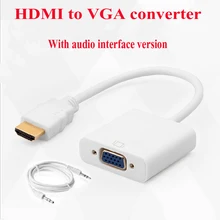 HDMI к VGA с аудио конвертером HDMI toVGA проектор компьютер к ЖК ТВ Конверсионный кабель с аудио