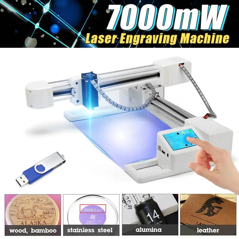 

3000mw/7000mW DIY Computer Laser Engraver Stainless Steel Laser Cutter Marking Machine Logo Mark Printer For windows-97/3/7/8/10
