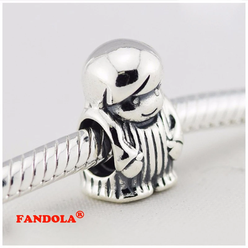 Authentic 925 Sterling Silver Little Boy Charm Beads for Jewelry Making