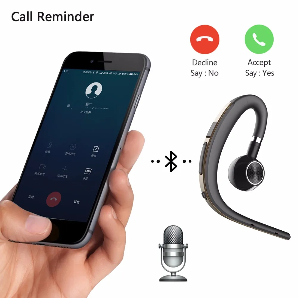 Wireless Headphone Bluetooth Headset Noise Canceling Earphone Stereo Earpiece For Android IOS Samsung iPhone LG Motorola Huawei