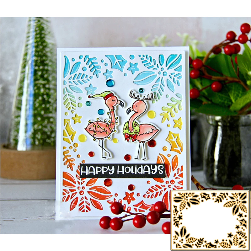 

Wild Flower Frame Metal Cutting Dies Stencils 2018 For DIY Scrapbooking Christmas Decor Embossing Handcraft Die Cutting Template