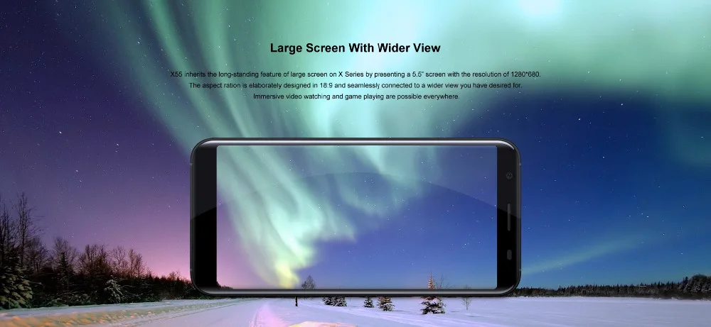 DOOGEE X55 смартфон с 5 дюймовым дисплеем четырёхъядерным процессором MT6580 18:9 ОЗУ 1 ГБ
