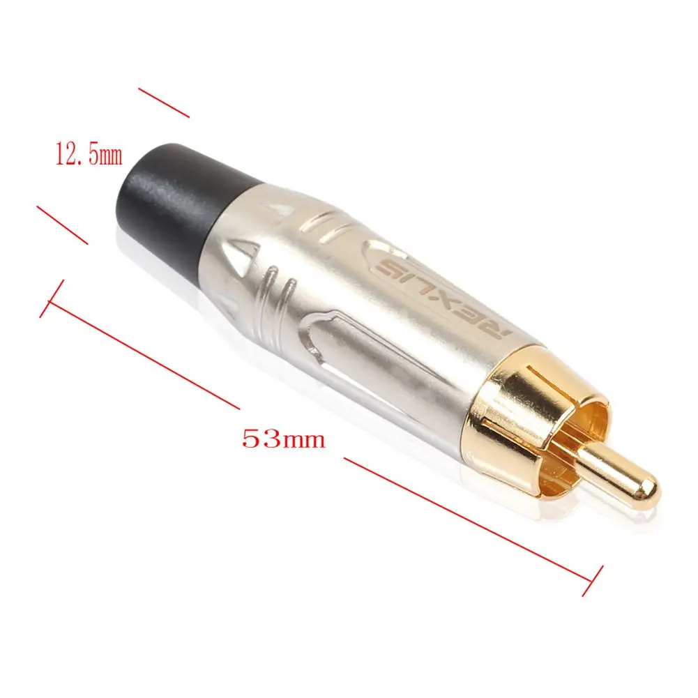 REXLIS 10 шт. DIY позолоченный RCA штекер HIFI Аудио кабель Мужской Видео разъем золотой