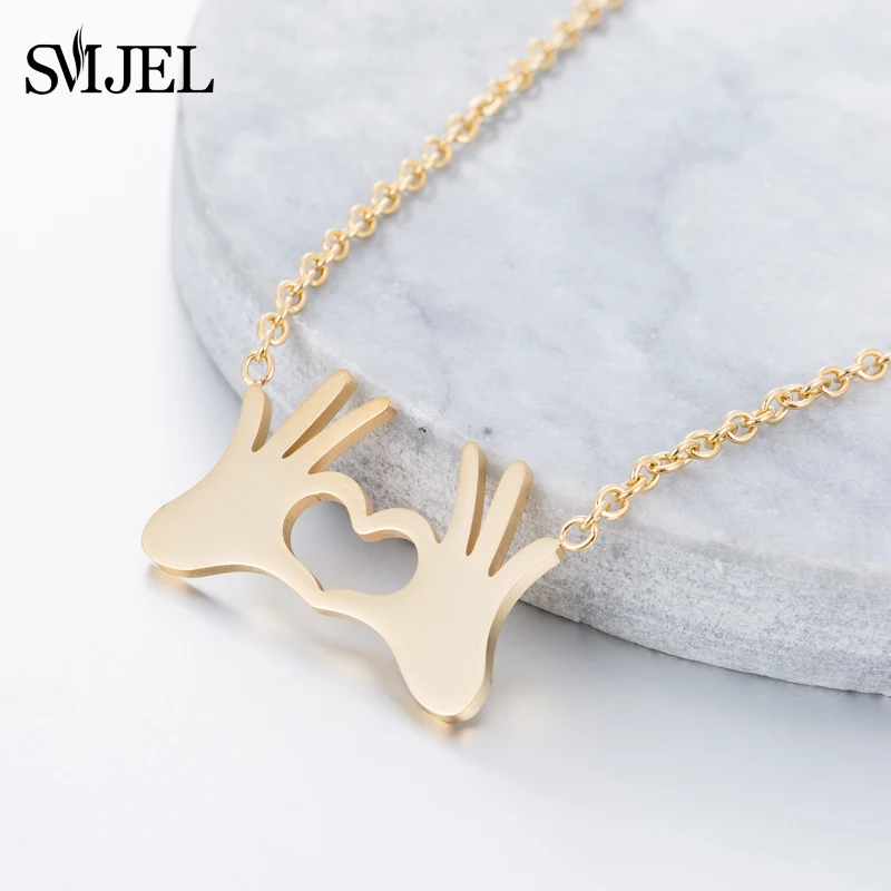 Ожерелье SMJEL из нержавеющей стали с подвеской модные ювелирные изделия ожерелье