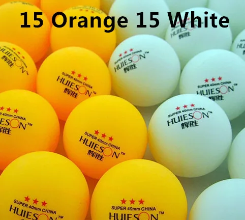30, 50, 100 шт., 3 звезды, 40 мм, 2,9 г, мячи для настольного тенниса, мячи для пинг-понга, белые, оранжевые мячи для игры в пинг-понг, Любительский мяч для продвинутой тренировки - Цвет: 15 Orange 15 White