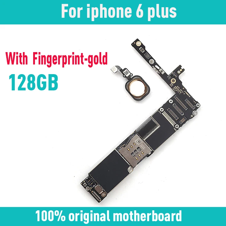 

128gb for iphone 6 plus Motherboard with Touch ID,Gold Original unlocked for iphone 6P Mainboard with IOS System,Free Shipping
