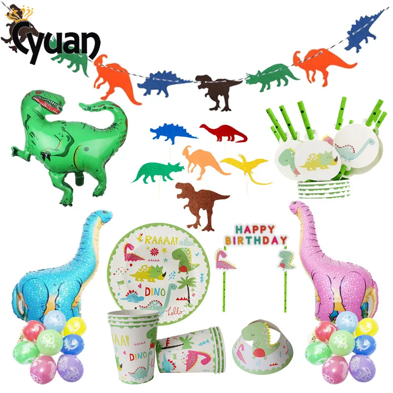 

Dinosaur Theme Tableware Set Walking Animals Dinosaur Balloons Dinosaur Birthday Party Decorations Kids Jungle Party Decoration