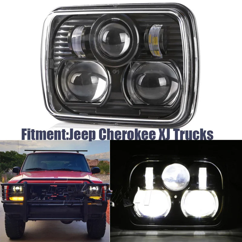 AUDEXEN 5x7 Inch LED Headlights - High/Low Beam Replacement For Jeep Wrangler & Trucks