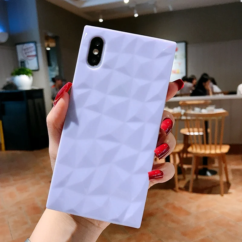 Diamond-shaped square diamond pattern all-inclusive anti-fall soft shell for iphone XS Max XR X 6 6S 7 8Plus |