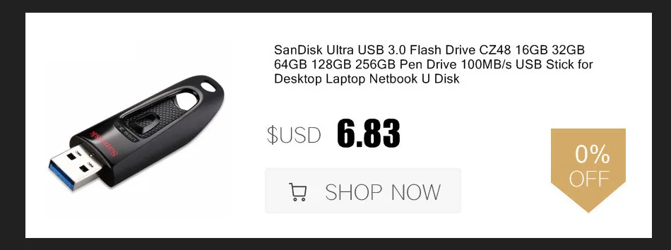 SanDisk USB флэш-накопитель Ultra CZ48 U диск 64GB 100 МБ/с. флеш-накопитель USB3.0 Стик для настольного ноутбука нетбука(SDCZ48-064G-Z46