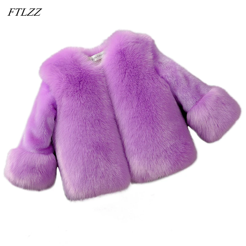 

Baby Girls Fur Jackets Coats Children Faux Fox Fur Coat Winter Fashion Thicken Warm Parka Jackets Kids Clothes Fur Outerwear
