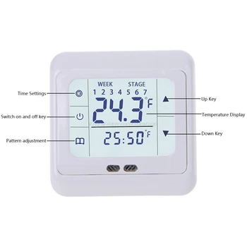 

Thermoregulator Touch Screen Heating Thermostat for Warm Floor,Electric Heating System Temperature Controller With Kid Lock My17