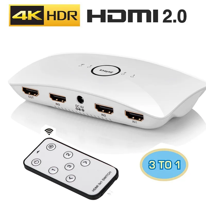 Letike 4K 60Hz HDMI 2.0 Switch 3 In 1 Out HDCP2.2 HDMI ARC Extractor SPDIF&RCA L/R Audio Out HDMI Audio Extractor Remote Control Letike 4K 60Hz HDMI 2.0 Switch 3 In 1 Out HDCP2.2 HDMI ARC Extractor SPDIF&RCA L/R Audio Out HDMI Audio Extractor Remote Control