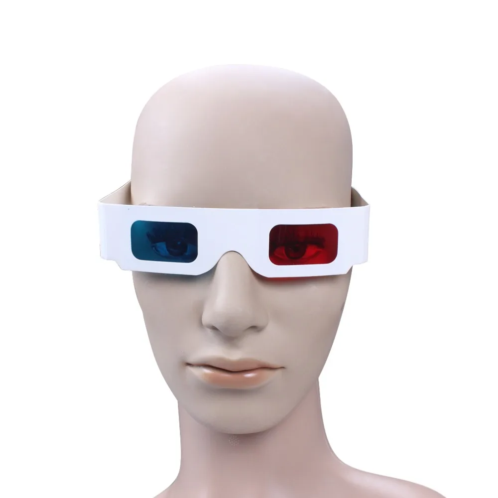RedBlue (Cyan) 3D  Paper  Glasses Red and Cyan  White Frame Anaglyph Cardboard  (1)