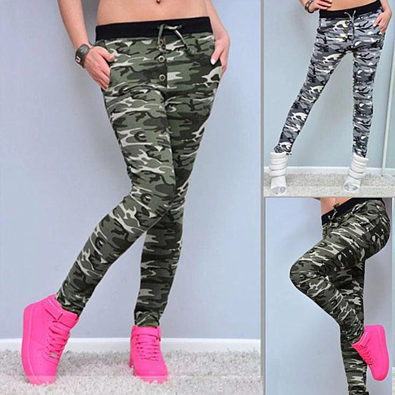 

Fashion Camouflage Women Skinny Stretch Pencil Pants Summer Ladies Pants Trousers Femme Street Jogger sweatpants
