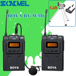 BOYA by-wm6 UHF Беспроводной микрофон Системы всенаправленный петличный микрофон для Canon Nikon DSLR Камера видео eng EFP DV DC