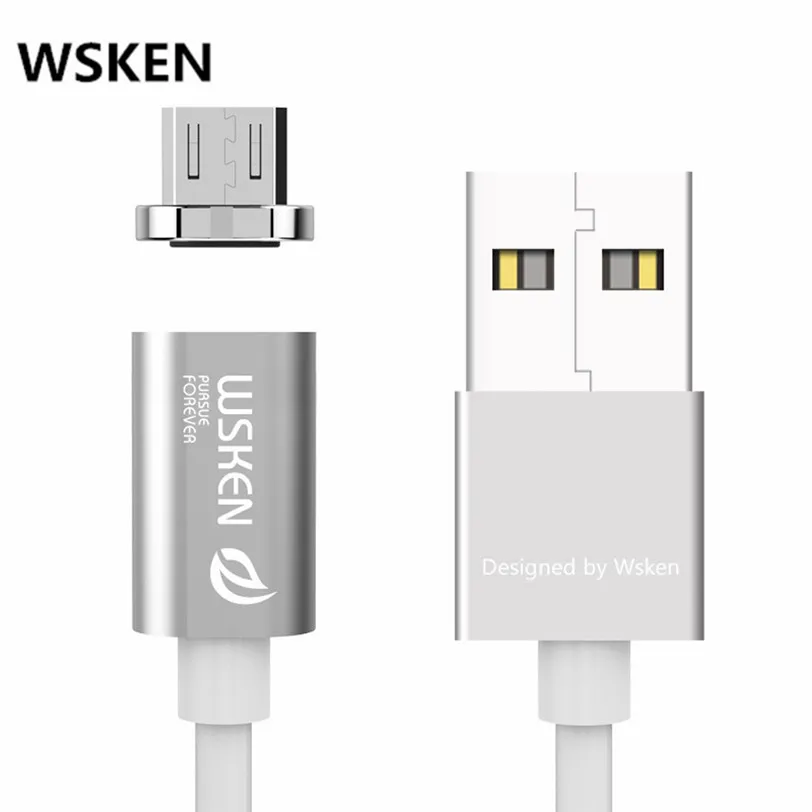 Бесплатная доставка wsken 2xcable мини 1 Micro USB Металл Магнитный зарядный кабель для Andriod