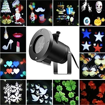 

Decoration Holiday Waterproof Outdoor LED Stage Lights 12 Types Home Garden Star Lights Christmas Laser Snowflake Projector lamp