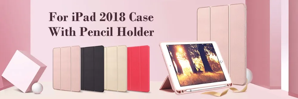 Для iPad чехол мягкий силиконовый задний держатель для iPad карандаш Trifold стенд умный чехол для iPad 9,7 чехол A1893 A1954