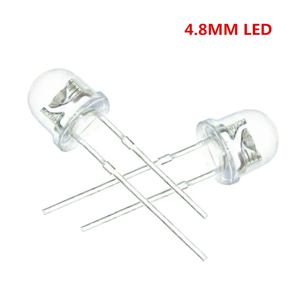 

100 pcs/lot led 5mm straw hat white leds Light Emitting Diodes 4.8mm Water Clear ultra bright Wide Angle LED
