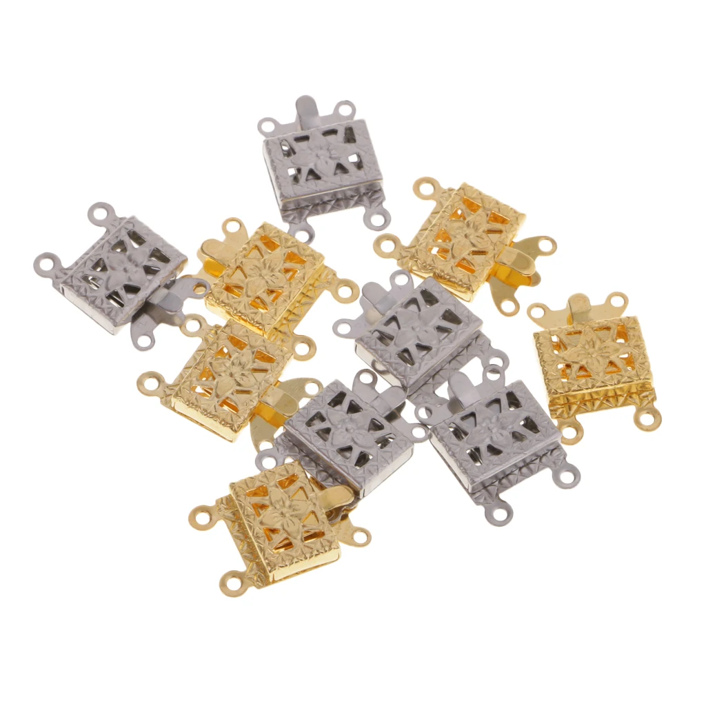 10pcs Metal Bracelet Necklace Jewellery Findings Connectors Box Clasps Buckles DIY Crafts Jewelry
