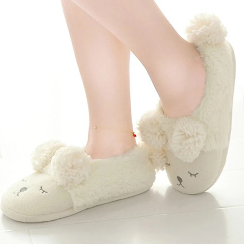HEBeauty Wonderland Little Lion Cute Ear Plush Slippers Warm Household Shoes Anti-Slip 4