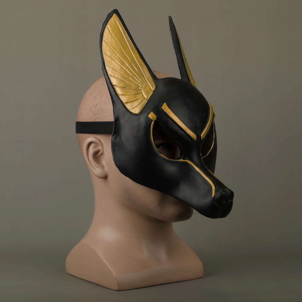 Египетский Anubis Косплей латексная маска для лица пенопластовый Canis spp голова Волка