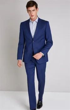

Fashion Navy Men Suit Costumes Wedding Suits For Men Peak Collar 2 Pieces Slim Fit Suit Mens Tuxedo Custom Made Men Clothes