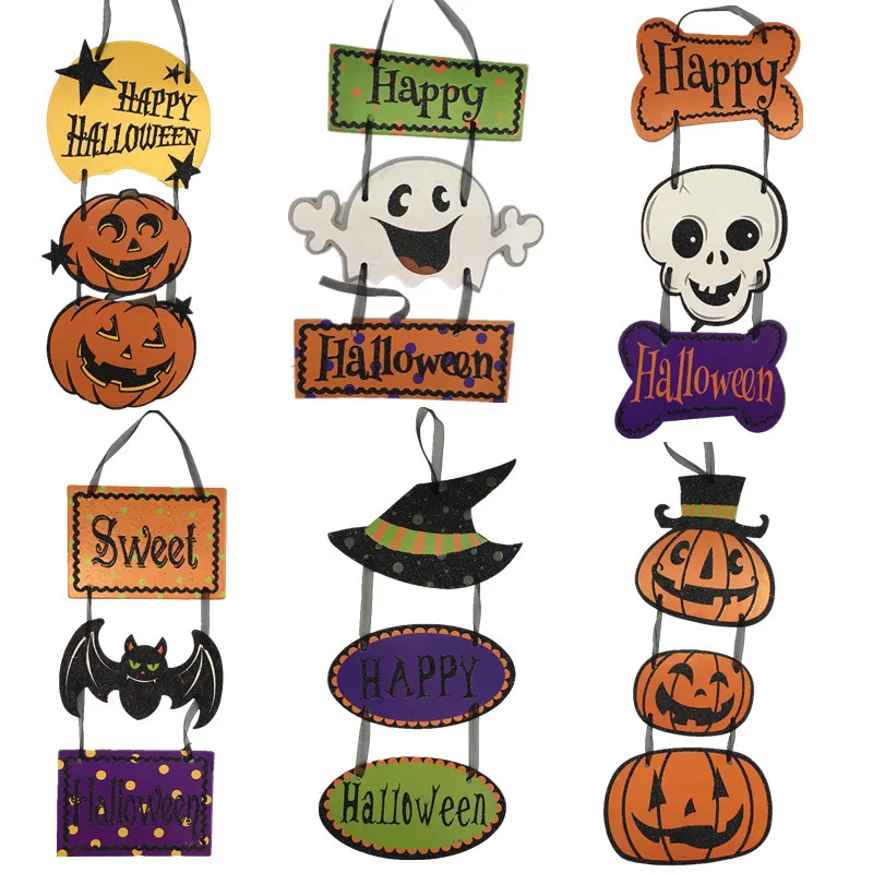 Halloween Decoration Hanging Tag Paper Door Window Pumpkin Strips HALLOWEEN Creative Party Festival Props | Дом и сад