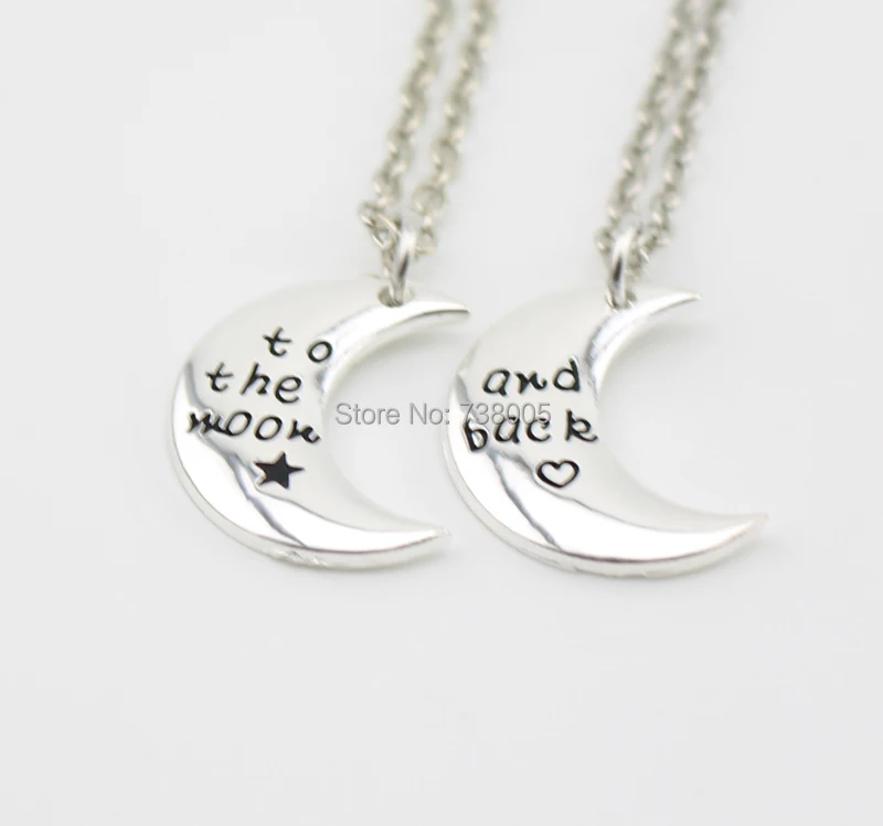 Ожерелье BFF Forever с надписью To The Moon & Back колье Best Friends и изображением сердца 2015 2