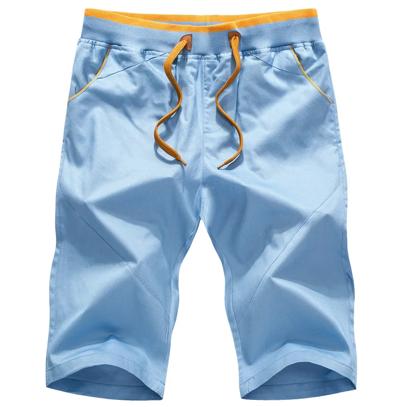 New Summer Mens Loose Shorts Plus Size Elastic Calf-Length Short Pants Hombre Casual Slim