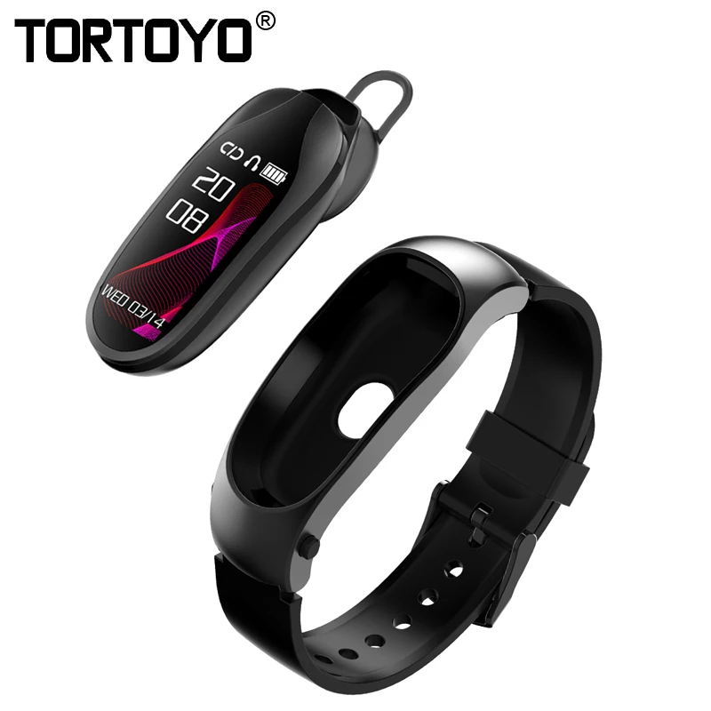 

TORTOYO KR04 Smart Bracelet Bluetooth 2-in-1 Headset Bracelet Support Answer Call Heart Rate Blood Pressure Monitor Smartband