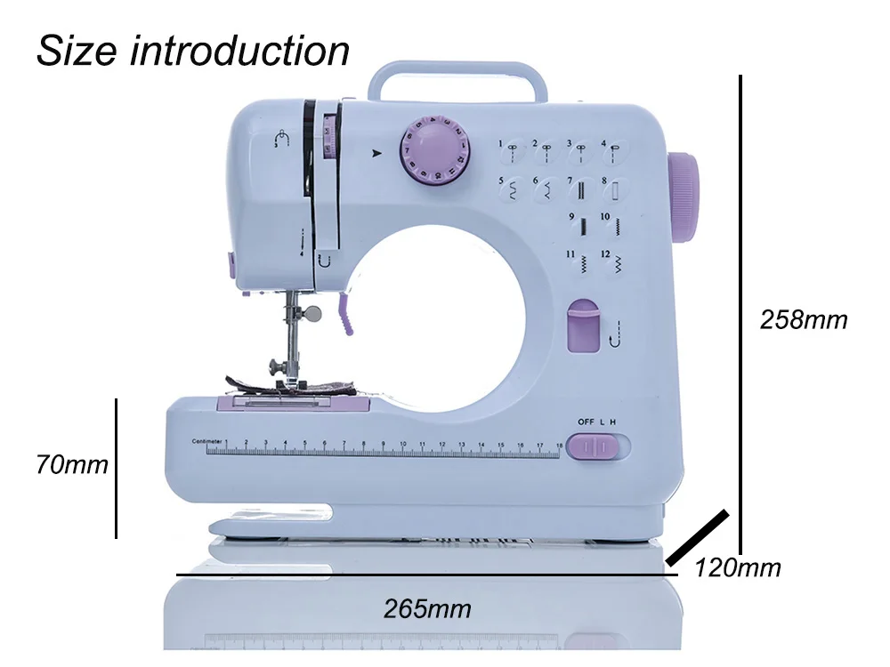Fanghua мини 12 стежков швейная машина бытовая многофункциональная двойная нить и скорость свободной руки крафт машина для починки светодиодный