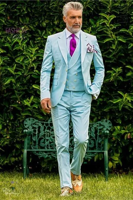 

Prom Mens Suit With Pants Stripes Suit Men Wedding Suits for Men Slim Fit 3 Pieces Groom Groomsmen Tuxedos (Jacket+Vest+Pants)