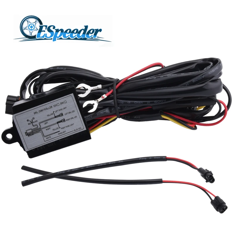 ESPEEDER 12V Universal Car DRL Daytime Running LED Light Relay On Off
