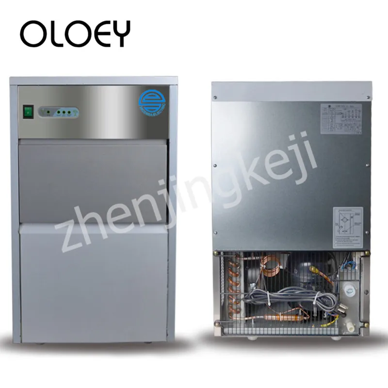110V Commercial Ice Machine Edible Ice Machine Automatic Shutdown Fast Fully Automatic Stainless Steel Cold Drink Power Saving
