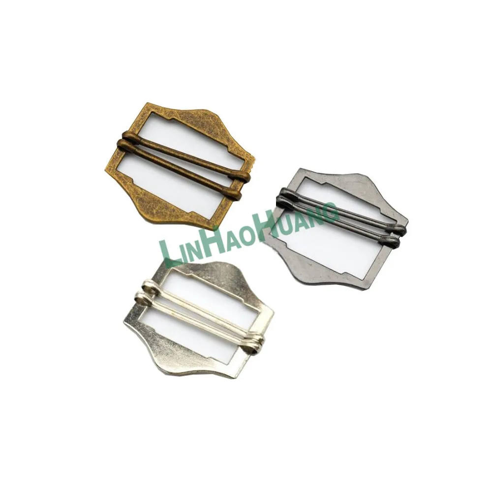 50pcs/lot 35mm metal alloy buckle double slide adjustable pin buckle