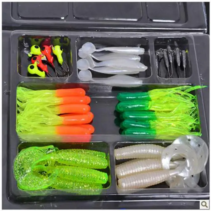 Buy 35 Soft Fishing Lures Small 10 Lead Head Hook Lure
