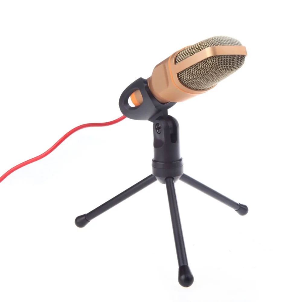 Microfono A Condensatore Desktop di Microfono Del puter 3 5mm Audio Professionale Wired Studio Mic con il Treppiedi Per Studio di Registrazione in