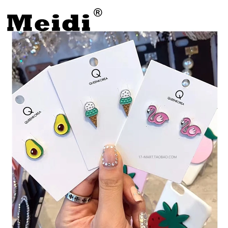 

2018 New Women Fruit Avocado Earrings Fashion Alloy Cute Pineapple Stud Earrings for Women Girls Weddings Party Gift Ear Jewelry