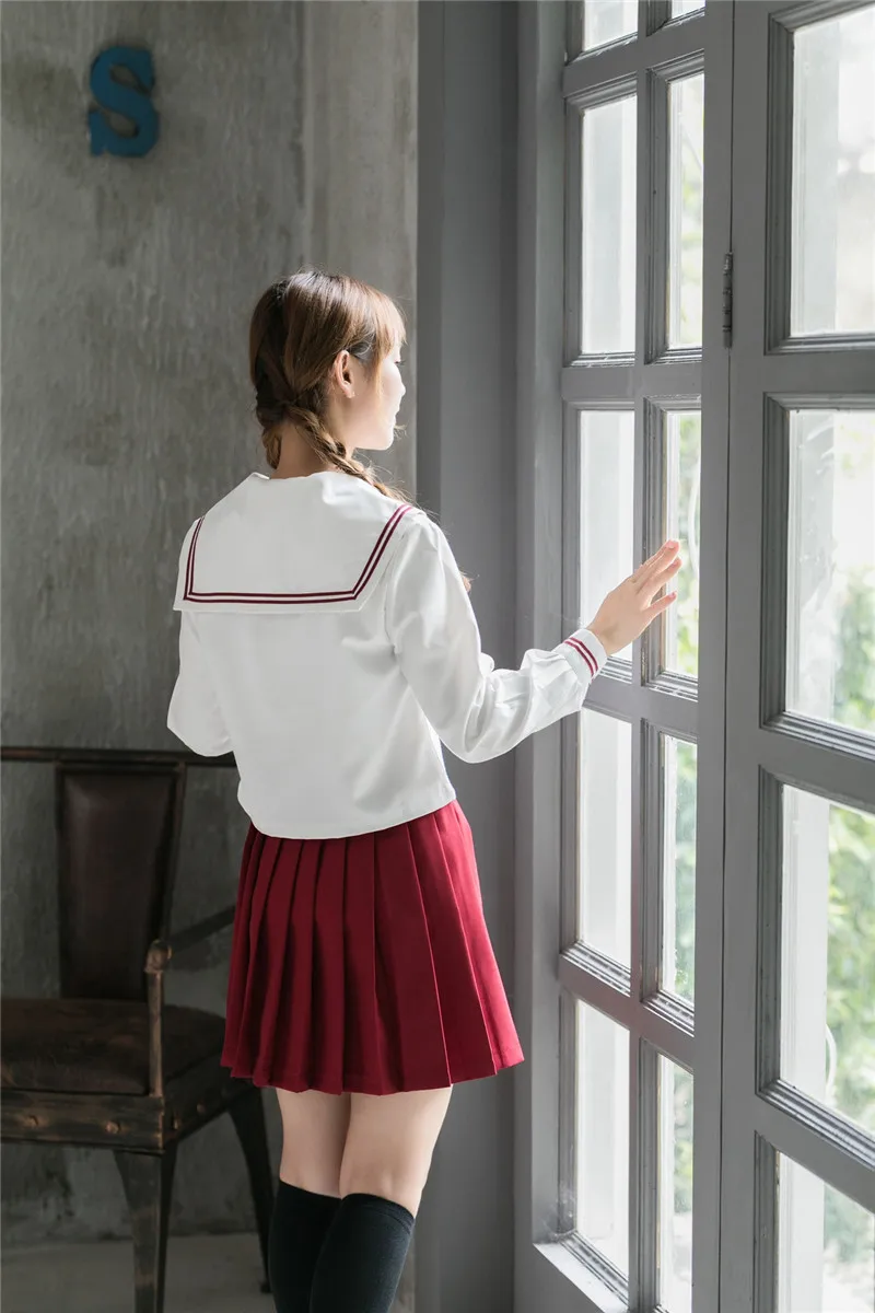 UPHYD Sakura вышивка японский JK наборы школьная форма для девочек с длинным рукавом средней школы для женщин Новинка матросские Костюмы Униформа