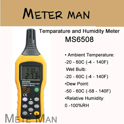 

Free Shipping Multi Function temperature dew point wet bulb relative humidity meter  MS6508