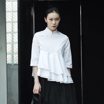 

Temperament Casual Half Sleeve Ladies Shirt Solid Color Cotton Casual Blouses and Tops Women Summer New 2019 Women Clothing