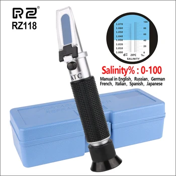

RZ Refractometers Refractometer Salinity Auto Refratometro Tester Professional 0-10% Aquarium Digital Handheld Refractometer