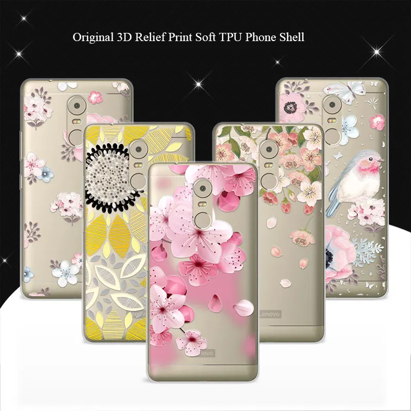 

100% Genuine K6 Note Case Cover For Lenovo K6 Note 5.5" 3D Relief Print TPU Soft Cases Coque For Lenovo K6 Note k6 note Lace