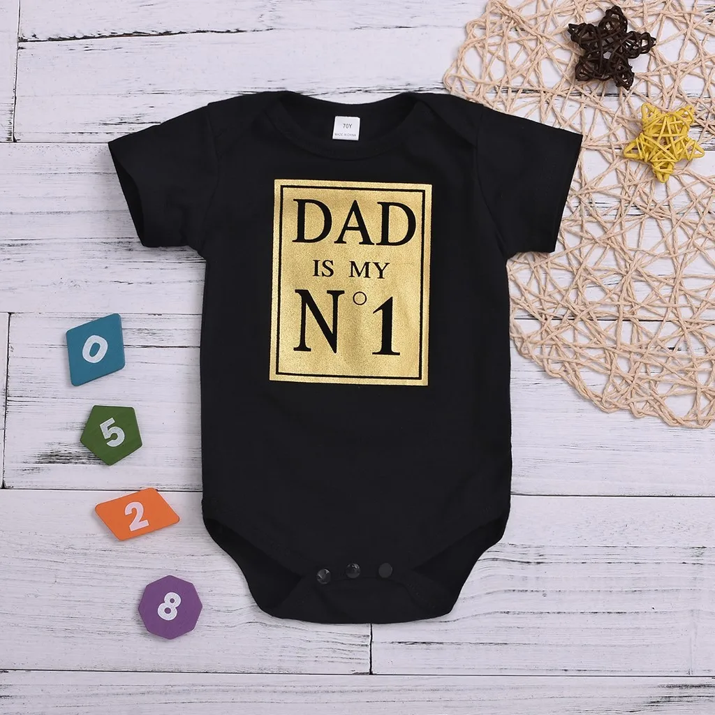 

Newborn Infant Baby Clothes Boys Girls Bodysuit Letter Print Short Sleeve Simple Style Bodysuit Baby Costume Kid Clothes